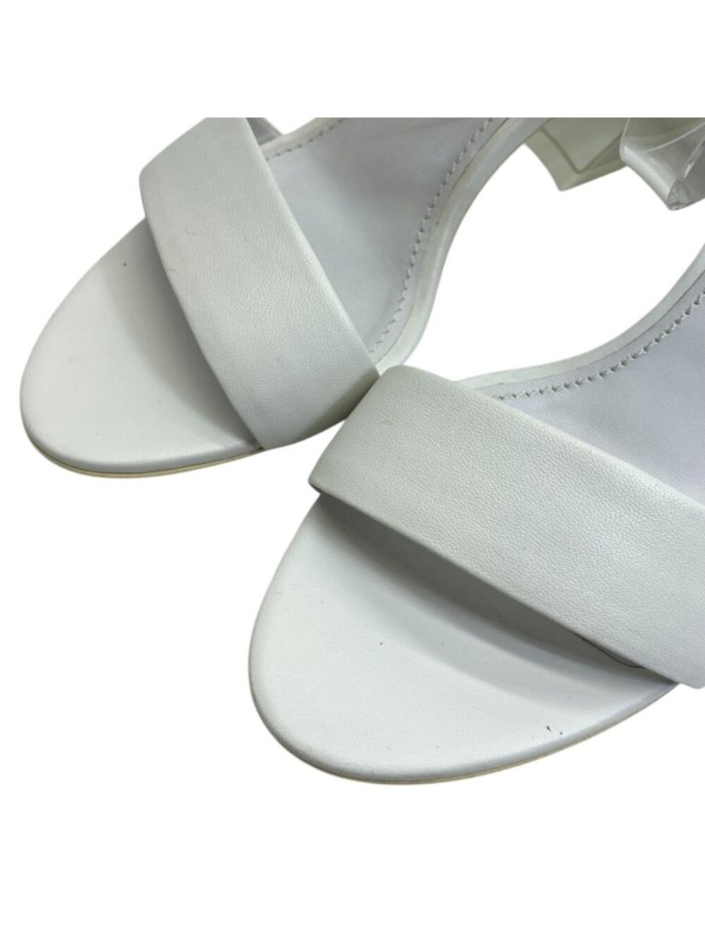 Dolce & Gabbana DG Logo Sandals Heels White Gold Leather & 38 Classic - Picture 6 of 10